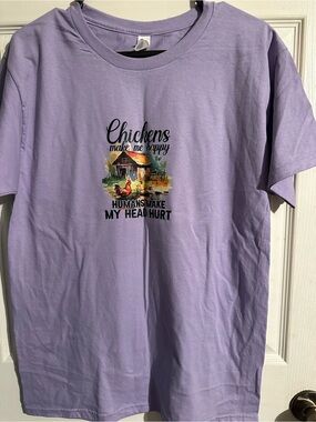 Lavender 'Chickens Make Me Happy' Graphic Tee
